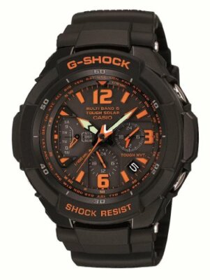 Pre-owned Casio G-shock Gw-3000b-1ajf Sky Cockpit Aviation Solar Radio Watch