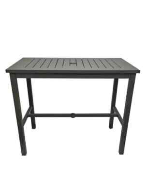 Grosfillex US931288 Sigma Volcanic Black 51''x28'' Bar Height Dinner Table