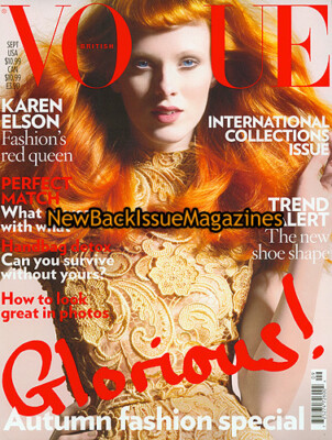 UK Vogue 9/08,Karen Elson,International Collections Issue