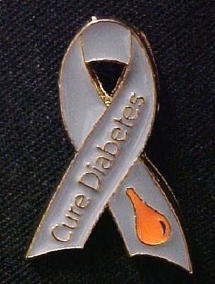 Cure Diabetes Awareness Lapel Pin Tac Gray Ribbon Red Orange Blood Drop New