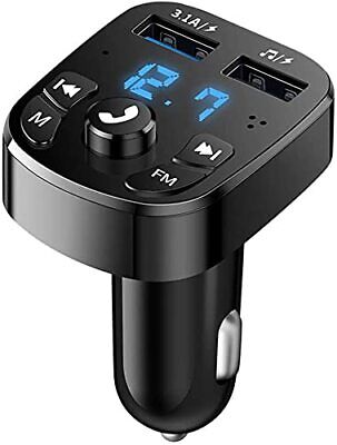 Cargador de Carro Bluetooth FM Transmisor Inalámbrico Adaptador radio USB MP3