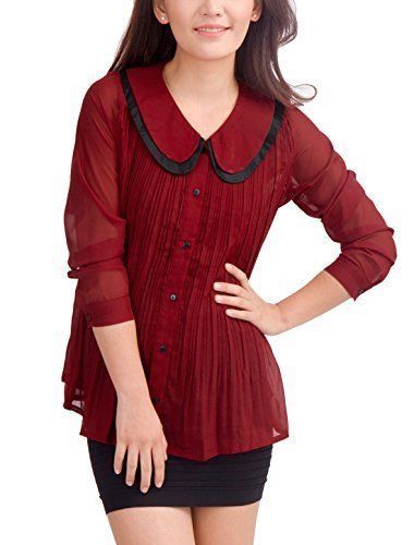 Allegra K Women's Cute Ruffle Peter Pan Collar Blouse | eBay
