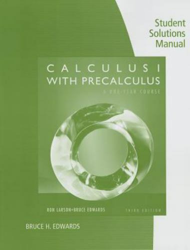 Student Solutions Manual: Calculus I with Precalculus, 3rd by Ron ...