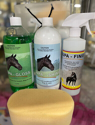 Superior Supa-Gloss Horse Animal Shampoo Conditioner & Supa Shine Spray Set 
