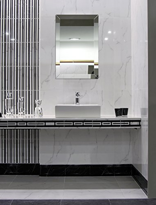 Large Flat Framed Wall Mirror with 2 Inch Edge Beveled Mirror Frame | Premium |