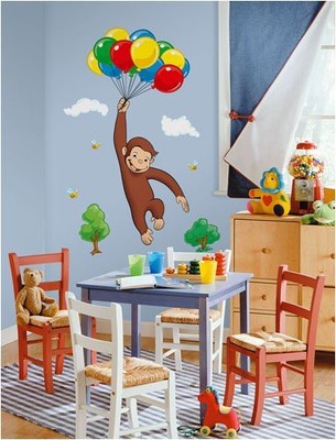 Curious George Peel Stick Giant Wall Decal Sticker Vinyl Art Removable Kid Room