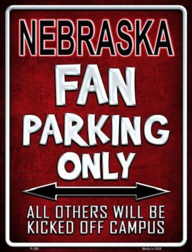 Nebraska Metal Novelty Parking Sign