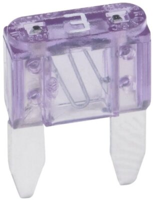 ATM-3 Violet ATM 3 Amp Fast-Acting Automotive Mini Blade Fuses - 5 per Box