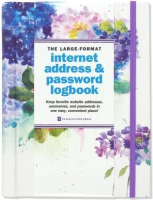 Hydrangeas Large-Format Internet Address & Password Logbook - Hardcover - GOOD