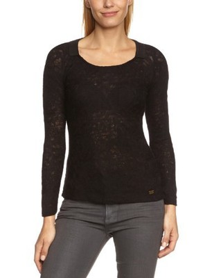 scaline Damen Langarmshirt Top Oberteil, Schwarz, Gr. 38