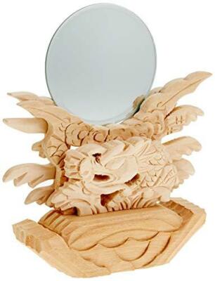 Mirror diameter for Japanese Shinto mirror  Ryujin carving [ 龍神 ] Hinoki JP 0701