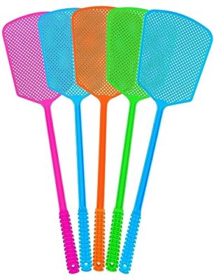 Fly Swatter5 Pack Plastic Heavy Duty Manual Fly Killer Long Handle Flyswatter