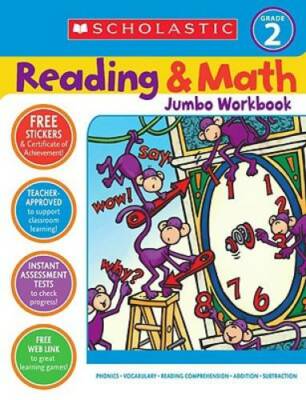 Reading & Math Jumbo Workbook: Grade 2 - Paperback - GOOD