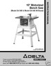 Delta Table Saw 36-540 & 36-545 Instruction Manual