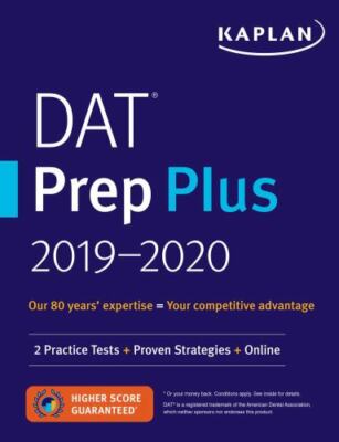 DAT Prep Plus 2019-2020: 2 Practice Tests + Proven Strategies + Online