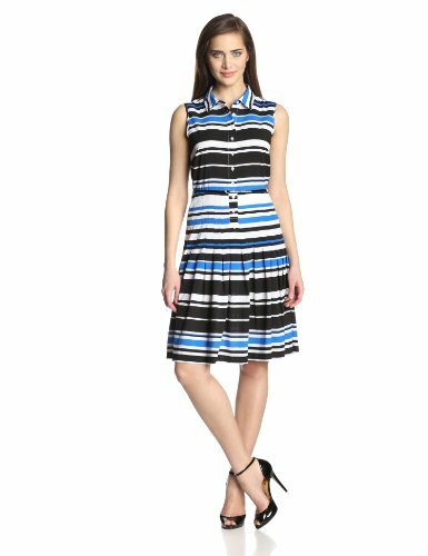 Изысканное СИНЕЕ шифоновое платье-рубашка без рукавов Calvin Klein NWTEX, 10Р