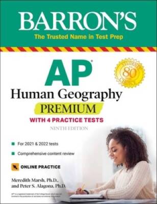 AP Human Geography Premium: With 4 Practice Tests (Barron's Test Prep) - GOOD