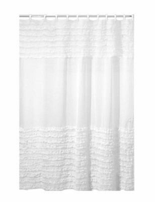 Creative Bath Products Ruffles Shower Curtain, 72W x 72H Inch