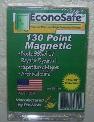 5 EconoSafe Brand 130pt Magnetic One Touch Card Holders 130pt. UV BCW SAFE