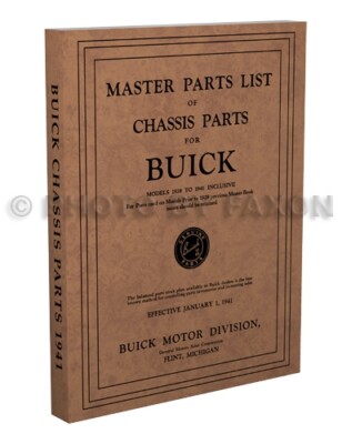 Buick Mechanical Parts Book 1941 1940 1939 1938 1937 1936