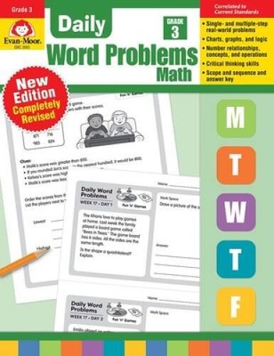 Daily Word Problems, Grade 3 - Paperback By Evan Moor - GOOD