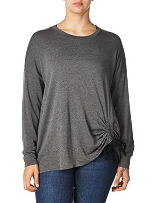 

Женский свитшот из френч-терри с драпировкой Kensie, Heather Dark Grey, S