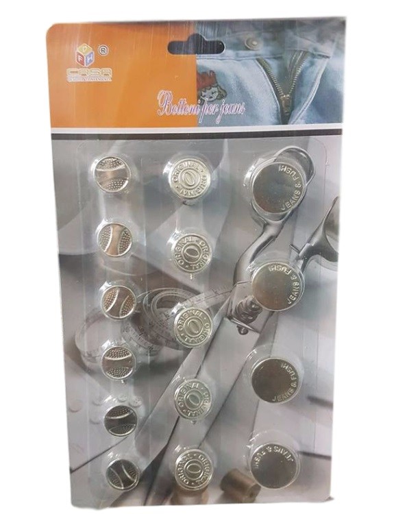 Set 15 Pezzi Bottoni Per Jeans Pantaloni Giacche Varie Misure Cucito dfh