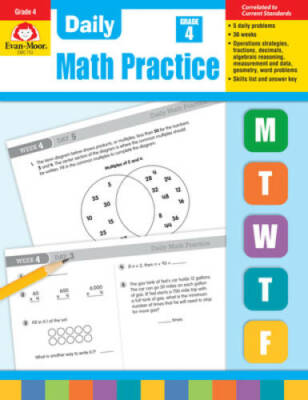 Daily Math Practice, Grade 4 - Paperback By Evan Moor - GOOD