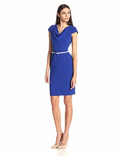

Calvin Klein NWT Atlantis Женское платье с капюшоном и шалью с белым поясом, размер, Atlantis blue