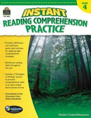 Instant Reading Comprehension Practice Grade 4 - Paperback - GOOD