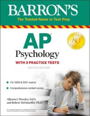 AP Psychology: With 3 Practice Tests (Barrons Test Prep) - ACCEPTABLE