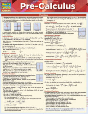 Pre-Calculus (Quick Study Academic) - Paperback By BarCharts, Inc. - VERY GOOD
