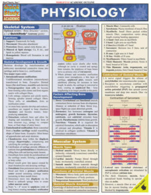 Physiology (Quickstudy: Academic) - Pamphlet By BarCharts, Inc. - GOOD