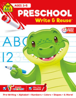 School Zone - Preschool Write & Reuse Workbook - Ages 3 to 5, Alphab - VERY GOOD