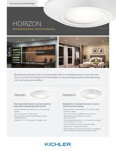 Kichler Horizon 1-Light 6.5-in White LED Flush Mount Light ENERGY STAR