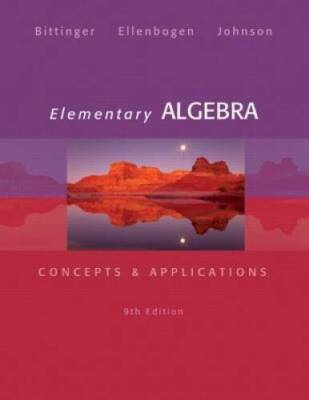 Elementary Algebra: Concepts & Applications (9th Edition) - Hardcover - GOOD
