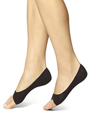 Women's Open Peep Toe Liner Socks, nude, One, Black, Size One Size AmUQ