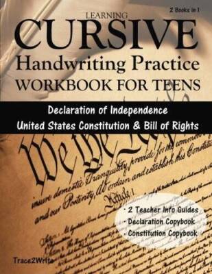 Learning Cursive: Handwriting Practice Workbook for Teens: With Decl - VERY GOOD
