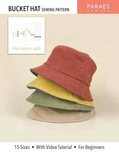 Bucket Hat Sewing Pattern: 15 Sizes - With Video Tutorial