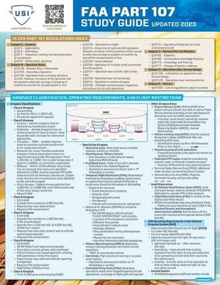 Unmanned Safety Institute (Usi) FAA Part 107 Drone Study Guide (Poster)