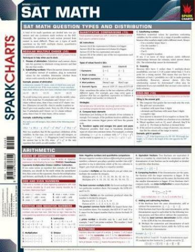 Sparkcharts Ser.: Sat Math by SparkNotes Staff (2002, Trade Paperback ...