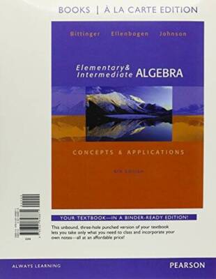 Elementary and Intermediate Algebra: Concepts & Applications, Books a la  - GOOD