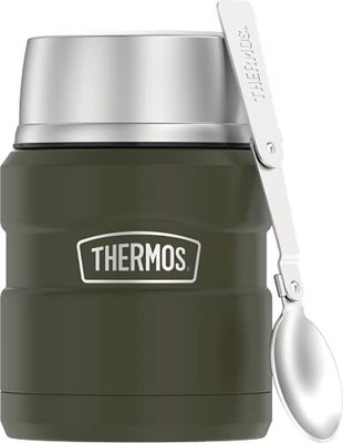 Stainless King Vacuum-insulated Food Jar With Spoon, 16 Ounce, Matte Gre