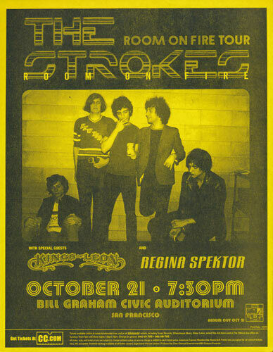 Strokes Kings of Leon Regina Spektor BG Auditorium San Francisco 2003 Yellow
