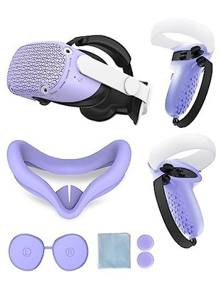  Protective Cover for Oculus/Meta Quest 2 Accessories, Silicone purple