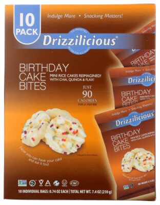 Drizzilicious Birthday Cake Rice Crisps 10-Pack 0.74 oz