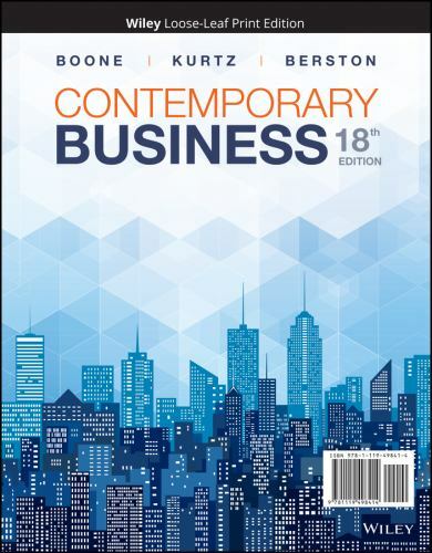 Contemporary Business by Louis E. Boone, Susan Berston and David L. Kurtz (2019, Ringbound) for ...