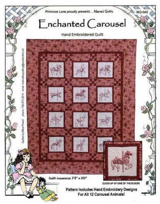 ENCHANTED CAROUSEL HAND EMBROIDERED QUILT PATTERN, Primrose Lane