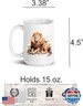 C M Lion Ceramic Coffee Mug, 15 oz. - Lion Gift for Women and Men