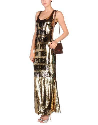 Robe Enveloppante Moschino à Paillettes Motif Signe De Paix – Taille S, Occasion Très Bon état, PDSF 3200€